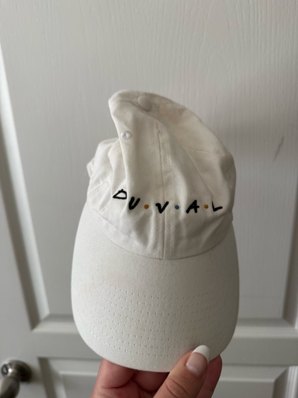 White Embroidered 'DUVAL' Baseball Cap